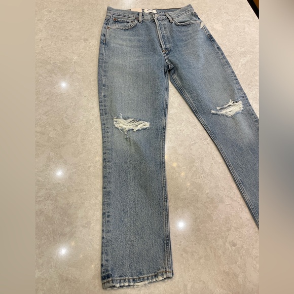 AGOLDE Riley High-Rise Straight Cropped Jeans in Escalate size 26 - Picture 5 of 13